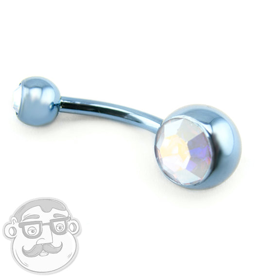 Blurple Titanium Belly Button Ring