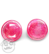 Hot Pink Liquid Glitter Saddle Ear Gauges Plugs