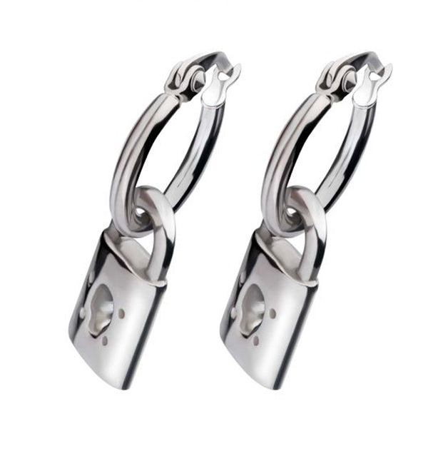 Lock Stainless Steel Hoop Earrings