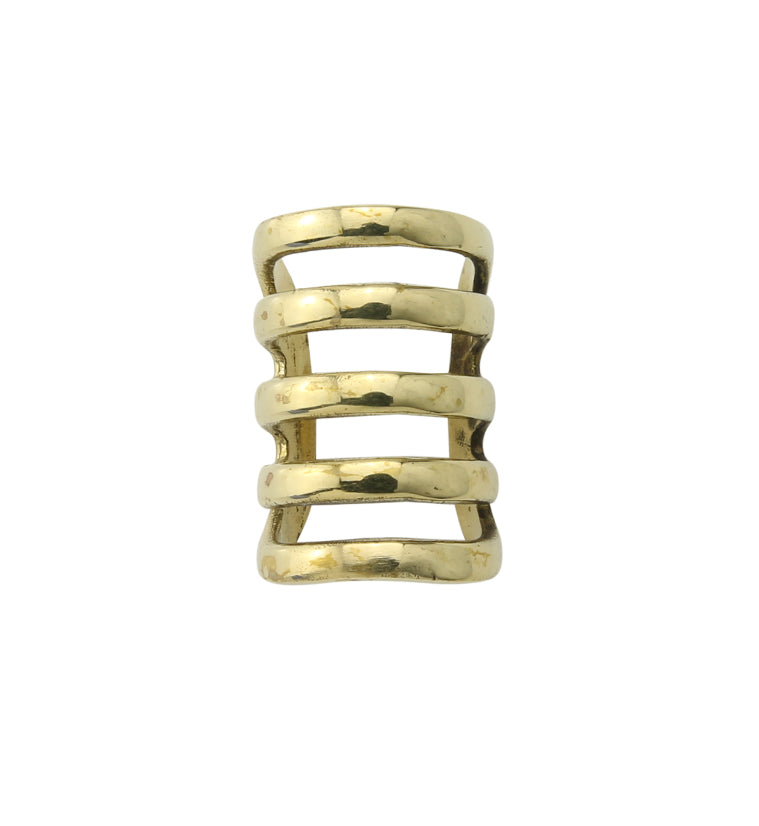 Long Coil Brass Ear Cuff