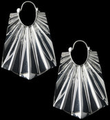 Long Rays White Brass Titanium Hangers / Earrings