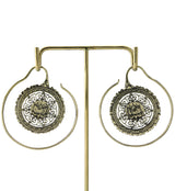 Lotus Medallion Brass Hangers / Earrings