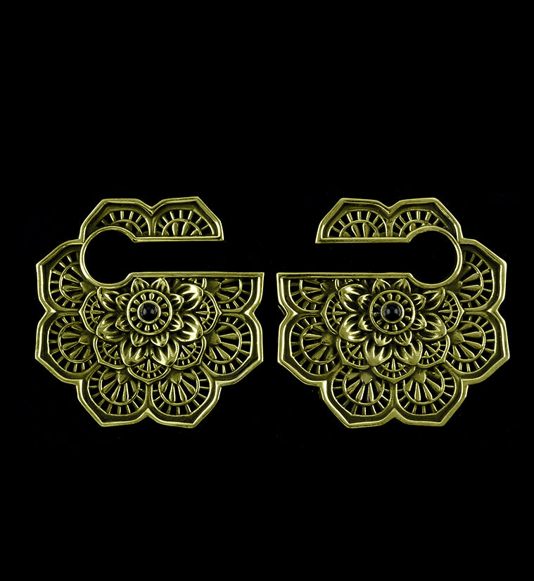 Mandala Flower Brass Ear Weights