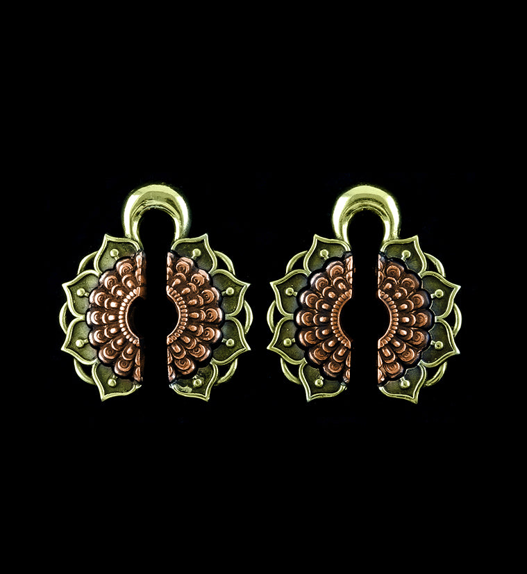 Mandala Keyhole Brass Ear Weights | UrbanBodyJewelry