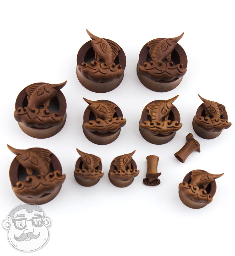 Marlin Carved Saba Wood Tunnels