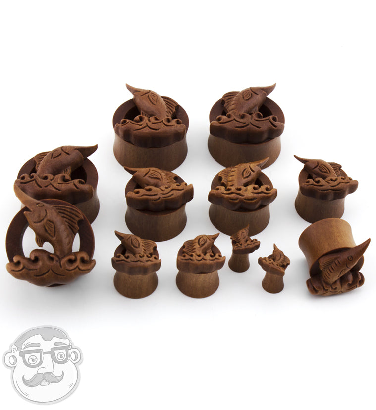 Marlin Carved Saba Wood Tunnels