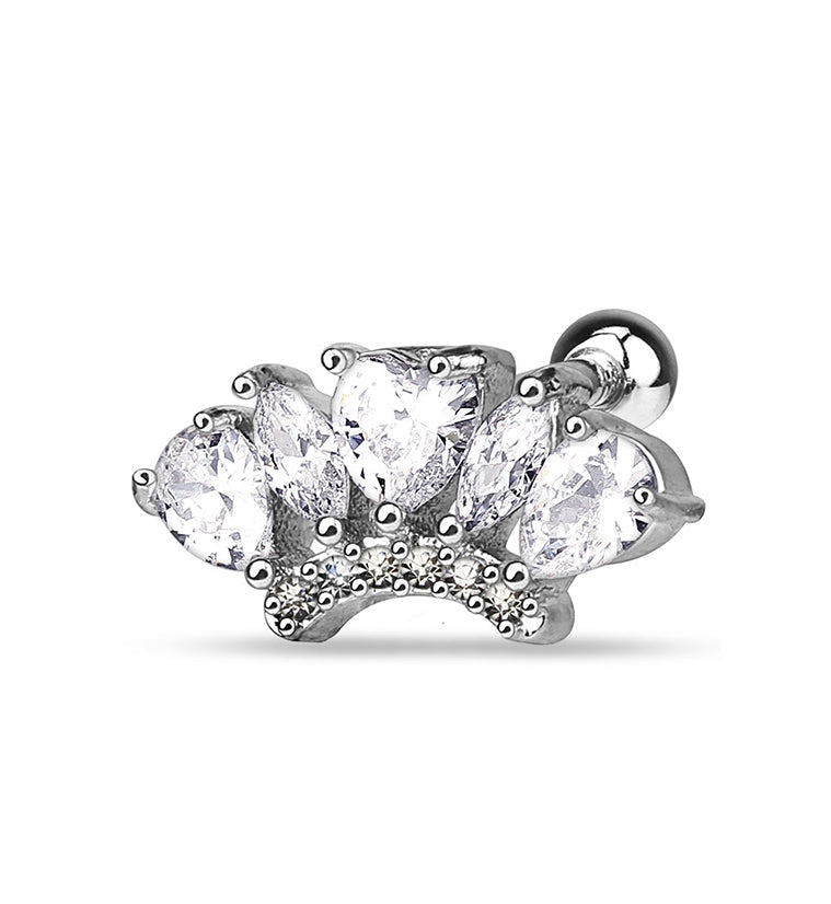 Marquise CZ STeel Tragus / Cartilage Barbell