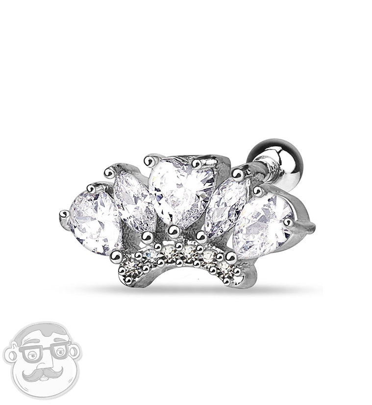 Marquise CZ STeel Tragus / Cartilage Barbell