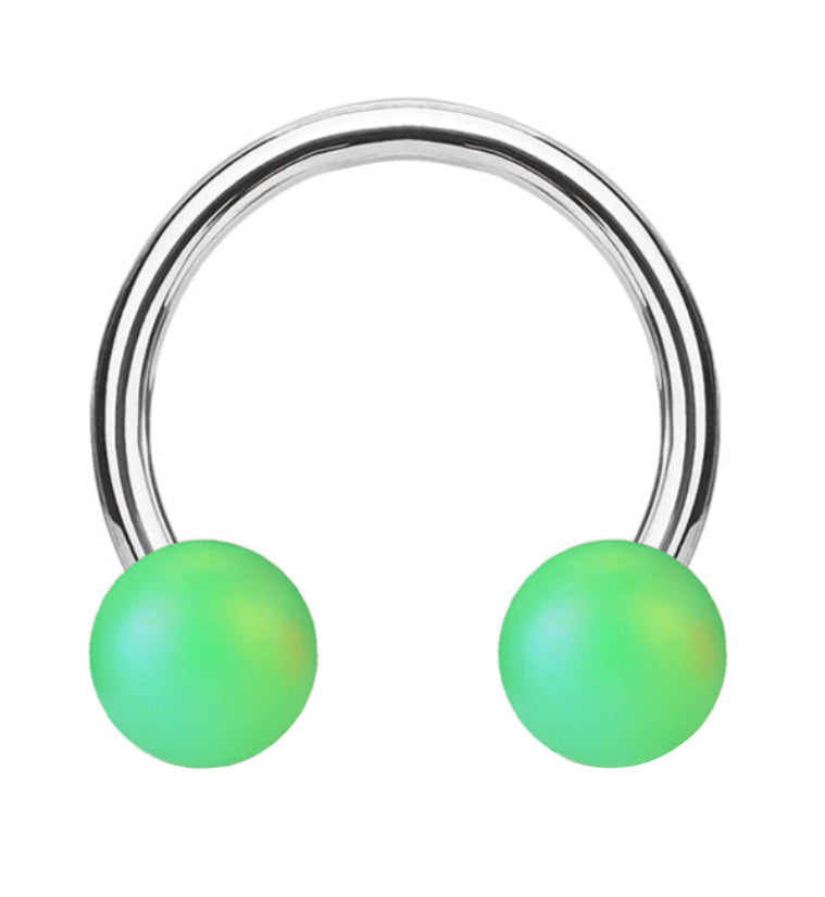 16G Matte Green Stainless Steel Ciruclar Barbell