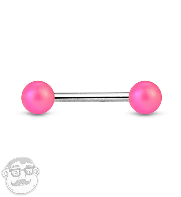 14G Matte Pink Stainless Steel Barbell