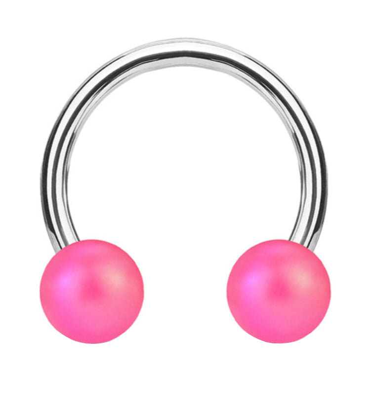16G Matte Pink Stainless Steel Ciruclar Barbell