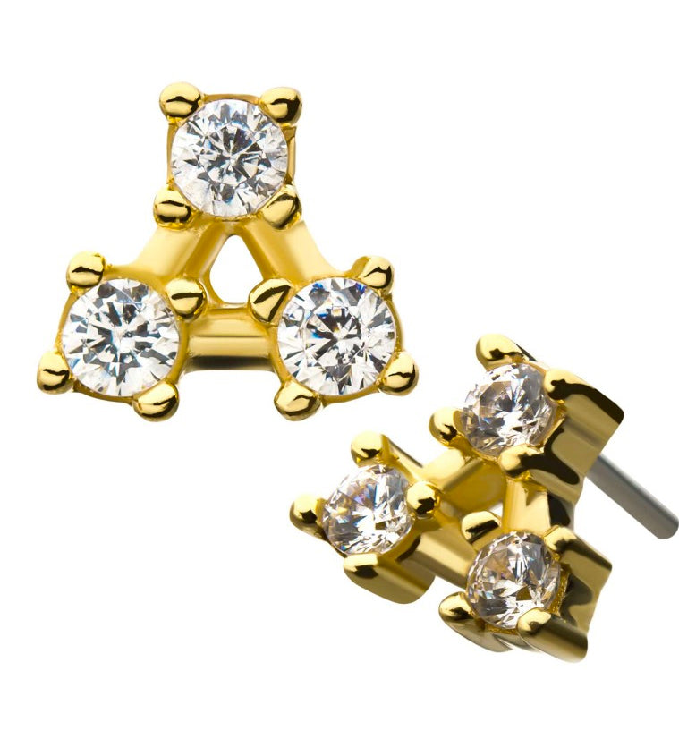 14kt Gold Method CZ Threadless Top