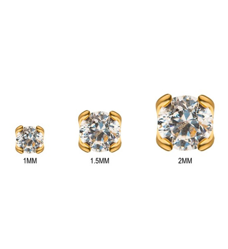 14kt Gold Diamond Prong Threadless Top