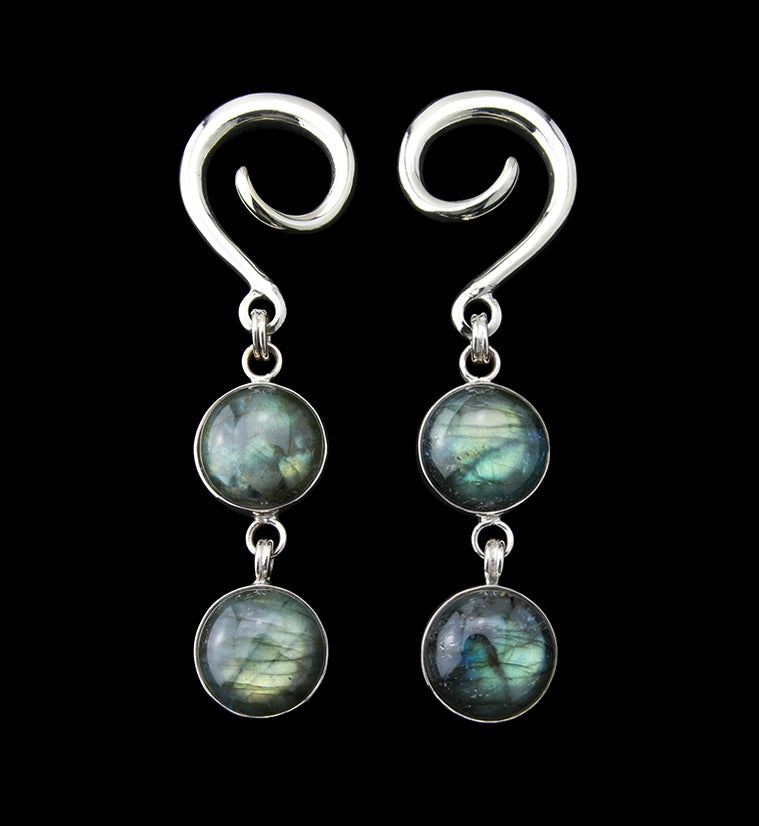 Mini Double Labradorite Stone Hanging Ear Weights