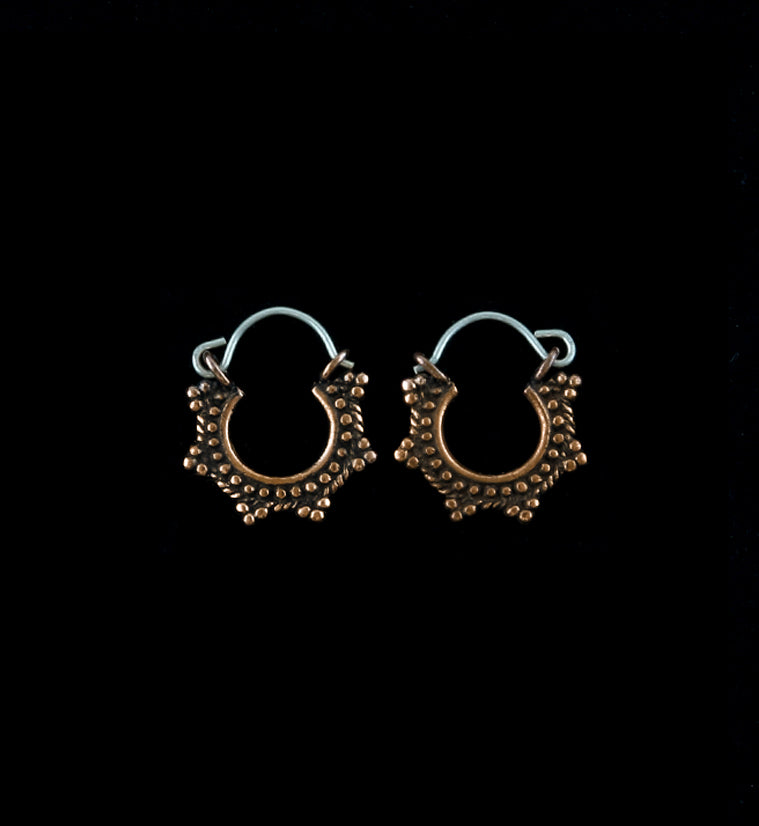 20G Mini Rose Gold Beaded Brass Hangers / Earrings