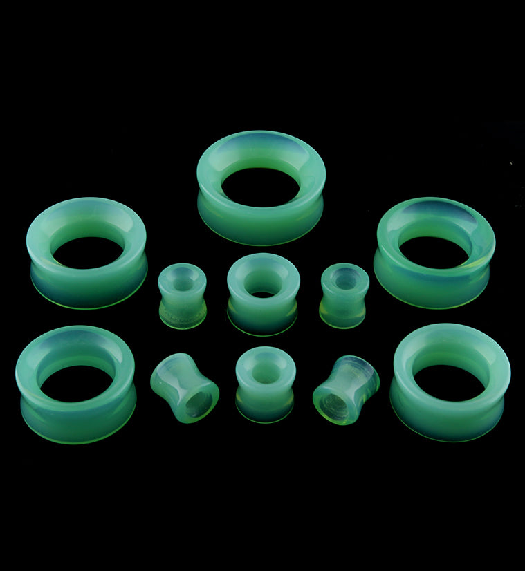 Mint Green Glass Tunnel Plugs