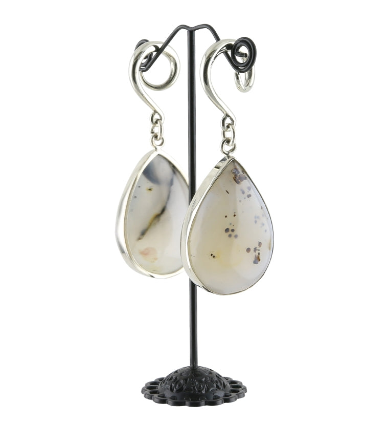 Montana Agate Stone Teardrop Ear Weights