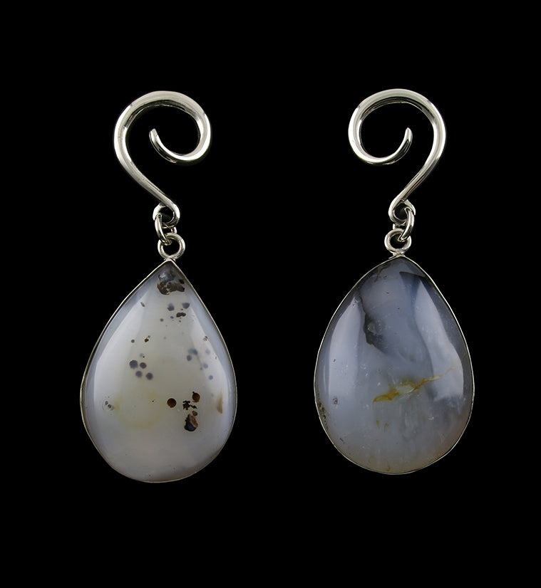 Montana Agate Stone Teardrop Ear Weights