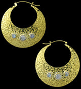 Hammered Moonstone Brass Hangers / Earrings