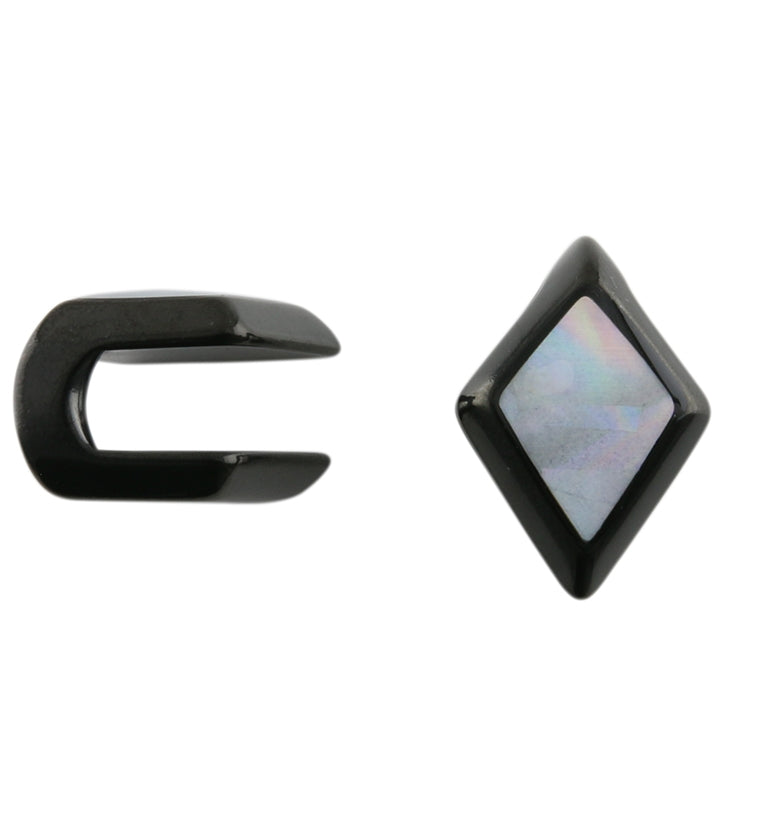 Black PVD Zircon Mother of Pearl Ear Weights