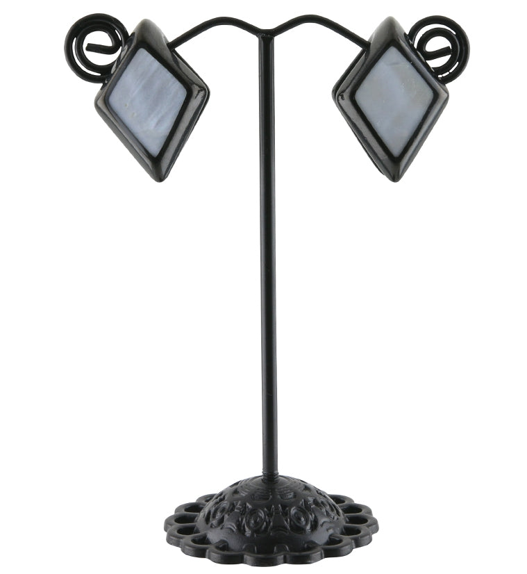 Black PVD Zircon Mother of Pearl Ear Weights