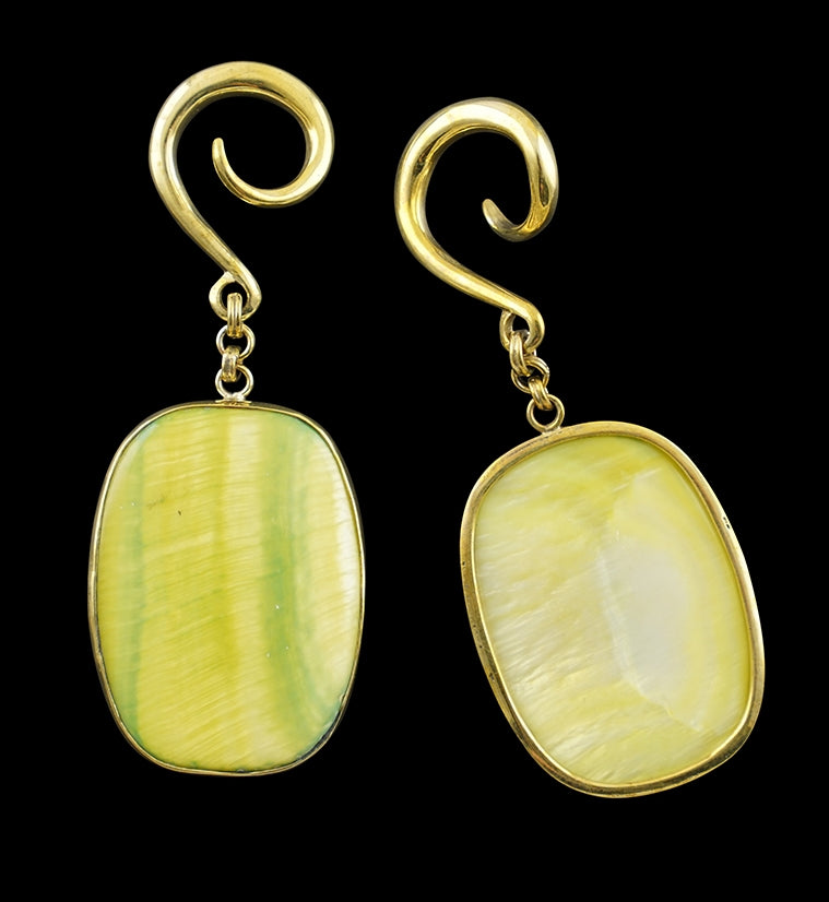 Chartreuse Mother of Pearl Shell Hangers