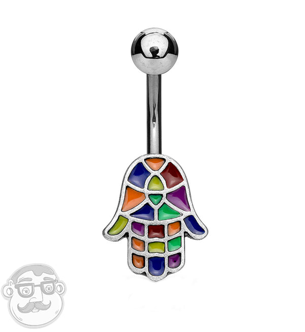 Mosaic Mamsa Hand Belly Button Ring