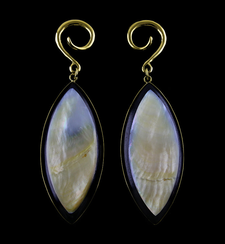 Mother of Pearl Marquise Hanging Ear Weights