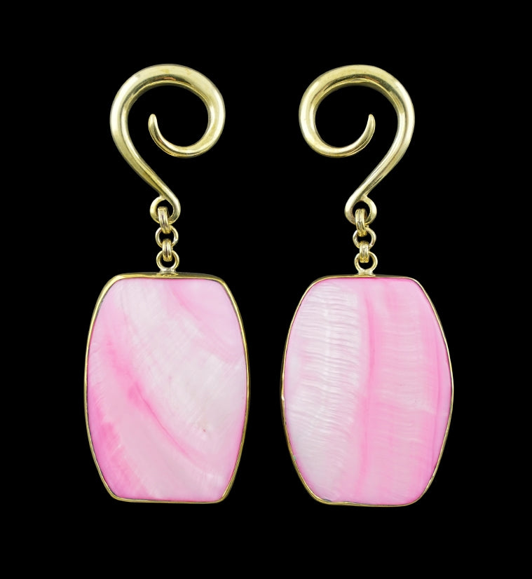 Pink Mother of Pearl Shell Hangers