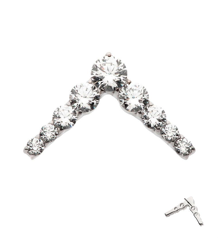 Mount Clear CZ Threadless Titanium Top