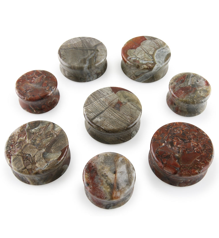Mushroom Jasper Stone Plugs