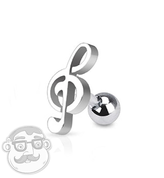 Music Note Tragus / Cartilage Barbell