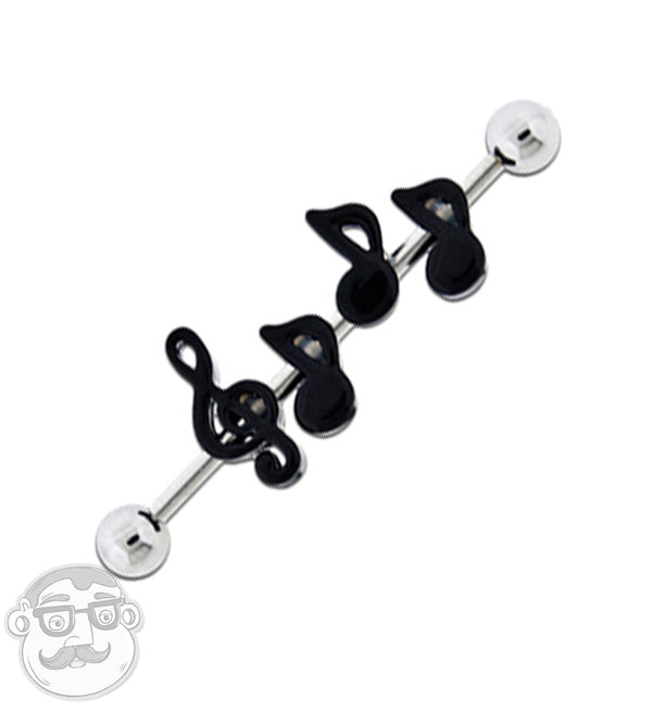 Music Note Industrial Barbell