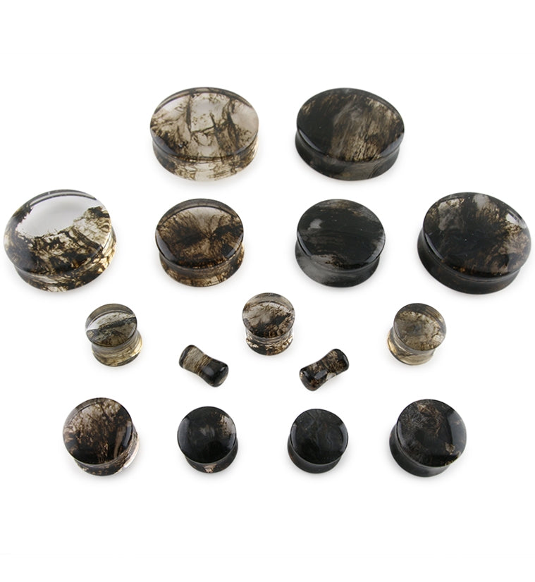Black Hazy Glass Plugs