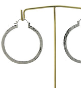 Narrow Hammered White Brass Hangers / Earrings