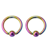 Rainbow Captive Steel Nipple Ring