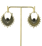 Noble Onyx Stone Inlay Brass Hangers / Earrings