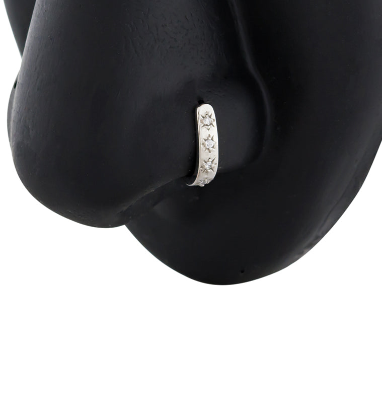 Black PVD Sol CZ Stainless Steel Nose Curve