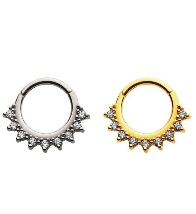 Novenary CZ Hinged Segment Ring