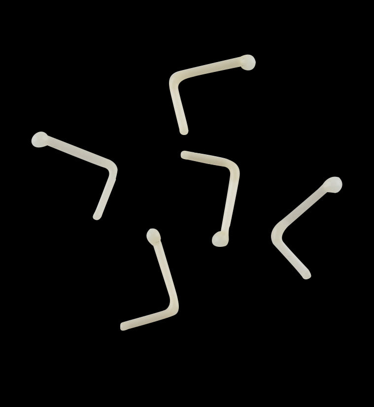 Nude L Bend Glass Nose Ring