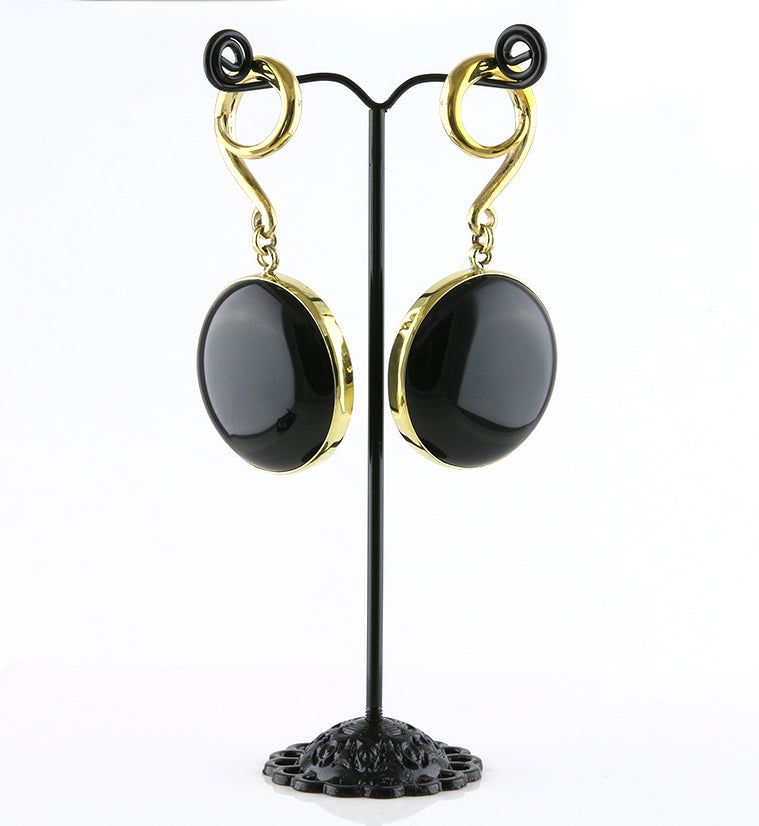 Obsidian Stone Hanging Ear Weights