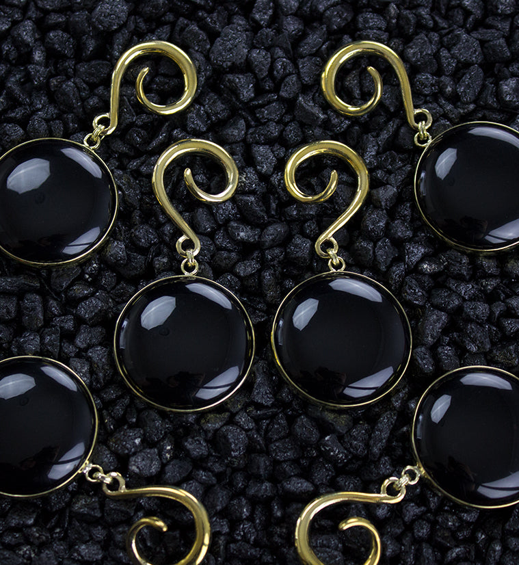 Obsidian Stone Hanging Ear Weights