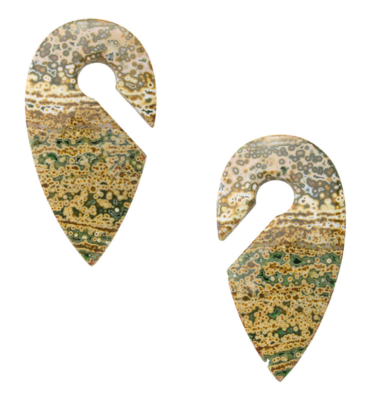 Ocean Jasper Stone Keyhole Ear Weights Version 2