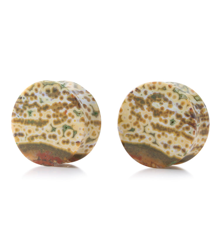 Ocean Jasper Stone Plugs 3/4" (19.5mm) Version 2