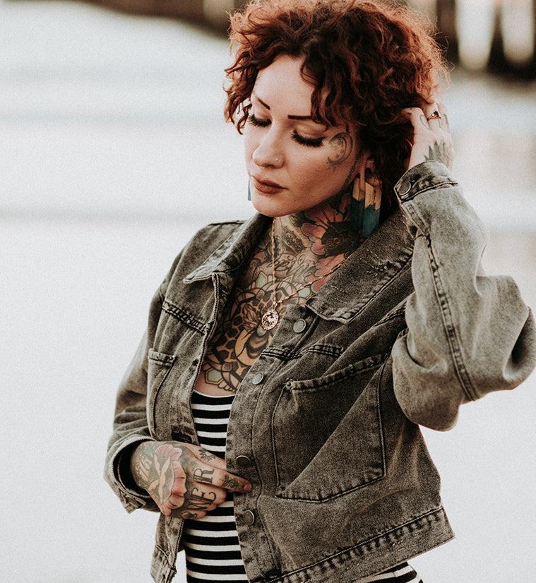 Ocean Resin Tamarind Wood Tower Ear Weights