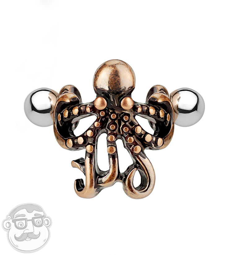 16G Rose Gold Squid Helix / Cartilage Barbell