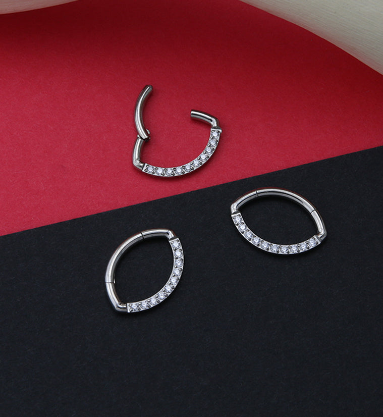 Oculus CZ Titanium Hinged Segment Ring