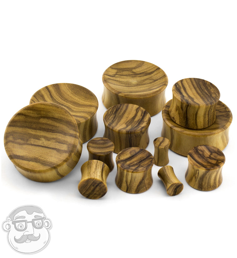 Olive Wood Concave Plugs