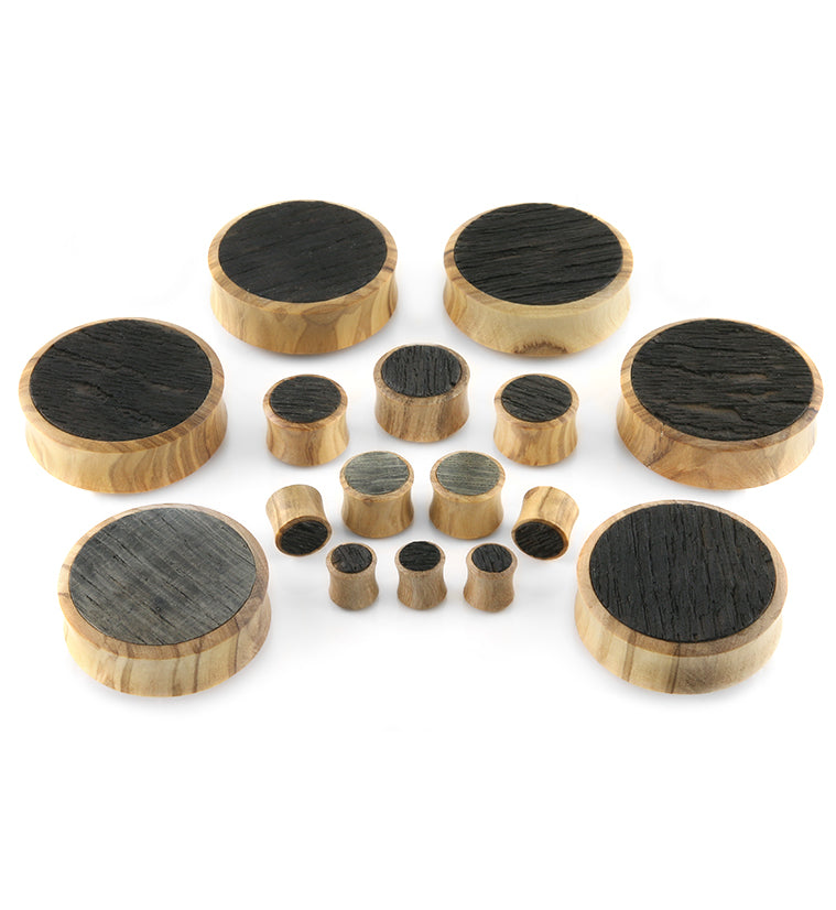 Olive Wood Plugs X Whiskey Barrel Inlays