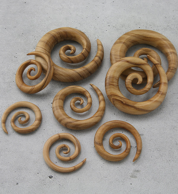 Olive Wooden Spirals
